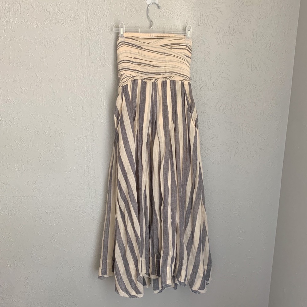 Free People Stripe Me Up Strapless Midi Dress